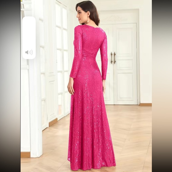 NWT Glamorous Sequins V-Neck Evening Dress-Perfect for Special OccasionS!SIZE XL - Picture 3 of 4